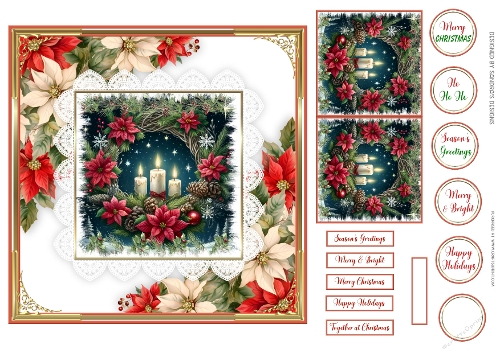 Christmas Merry & Bright 7x7ins card front 1