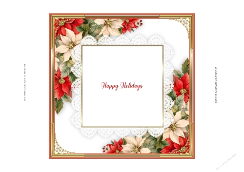 Christmas Poinsettia 7x7ins Insert 2