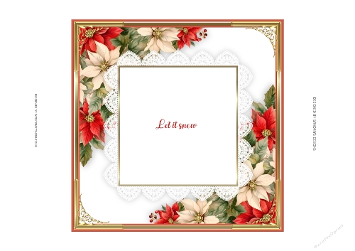 Christmas Poinsettia 7x7ins Insert 4
