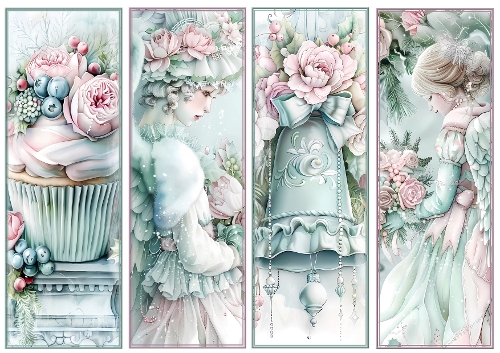 Christmas Decorations 4 x Bookmarks 1