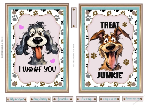 Doggie vibes 2 x 5x7ins toppers sheet 1