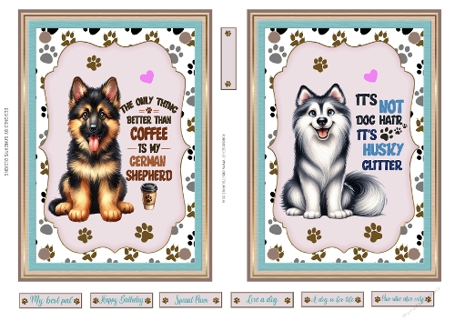 Doggie vibes 2 x 5x7ins toppers sheet 5