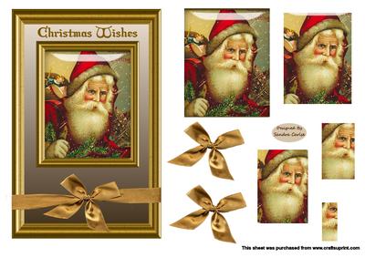 Vintage Father Christmas Pyramid Topper