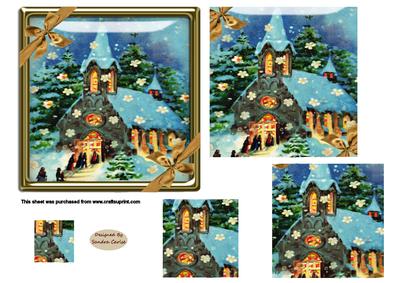 Christmas Mass 5x5ins Topper