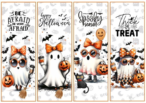 Halloween Ghosty Girls  4 x bookmarks 1 (large size)