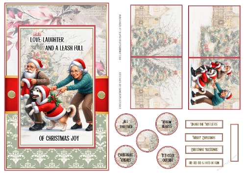 Love & laughter Christmas Topper with matching mini card