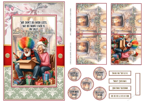 Christmas wish lists Topper with matching mini card