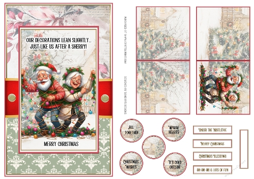 Christmas decorations Topper with matching mini card