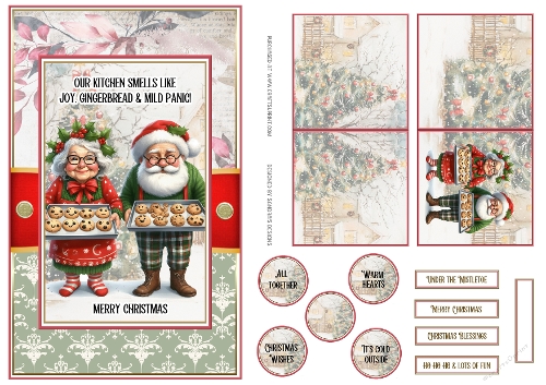 Happy gingerbread Topper with matching mini card
