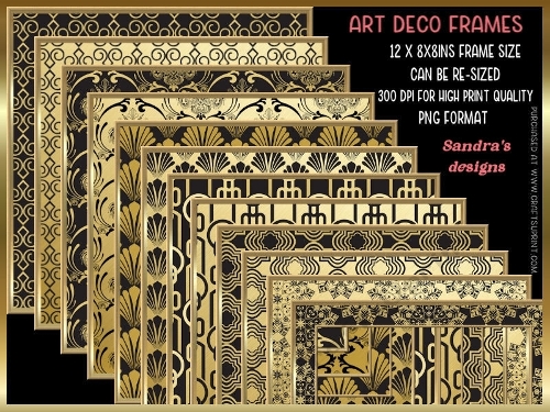 Art Deco 12 x 8x8ins Frames kit