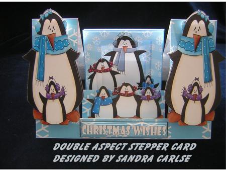 Christmas Penguins Decoupage Stepper card Kit