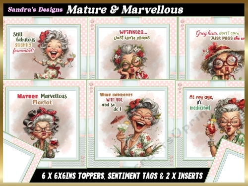 Mature & Marvellous 6x6ins card fronts kit