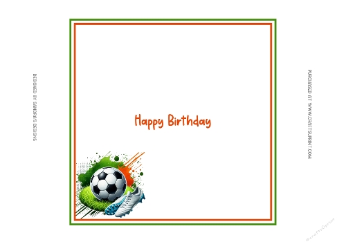 Football Fan 7x7ins Happy Birthday insert
