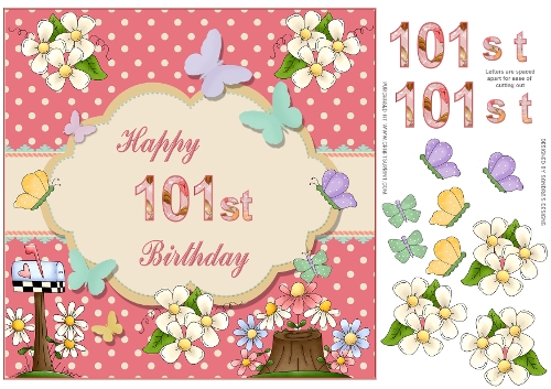 Happy 101st Birthday Butterfly Topper (Request)