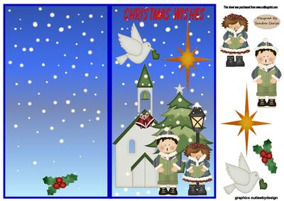 Christmas Carol Singers folded card