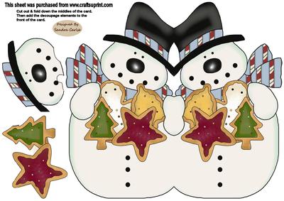 Christmas Snowman Shaped Card 1