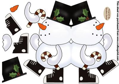 Christmas Snowman Shaped Card 2