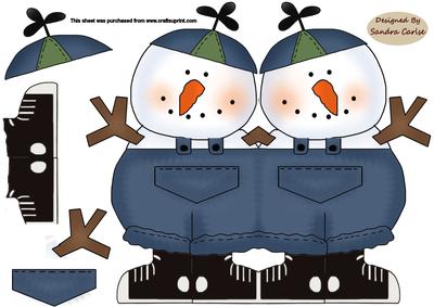 So cute Christmas Snowman shaped card 3