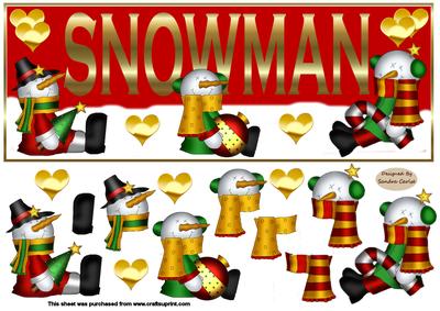 Christmas Snowmen Large dl Topper