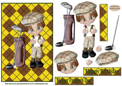 Golfing Birthday Card Front