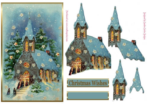 Christmas Mass Decoupage Topper 2