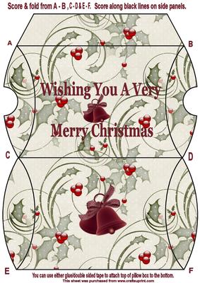 Holly & Berries Pillow Box