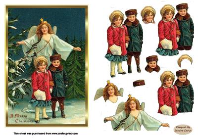 Christmas Vintage in the Snow Decoupage Topper