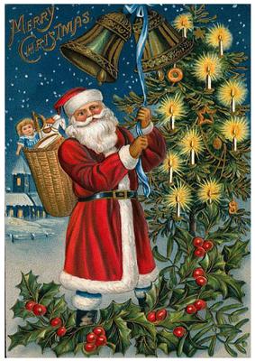 Vintage Santa A4 Christmas Topper