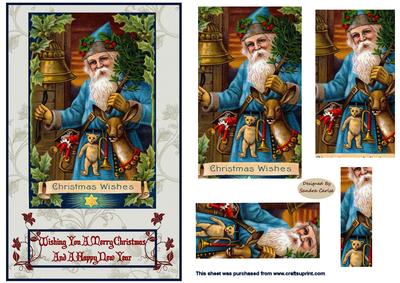Traditional Father Christmas Pyramid Topper