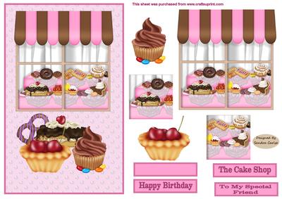 Cake Shop Decoupage Topper