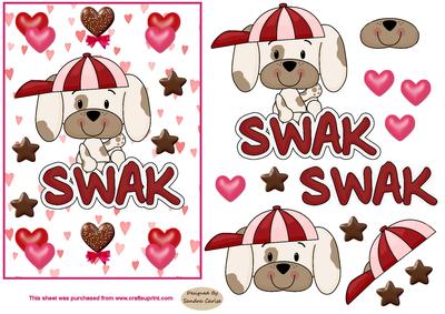Chocolate & Love Hearts Valentine Decoupage Topper