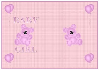 New Baby Girl Card Insert