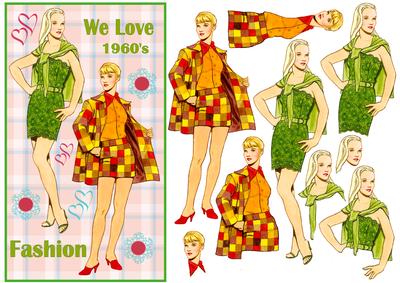 Fashion 1960s Decoupage Topper