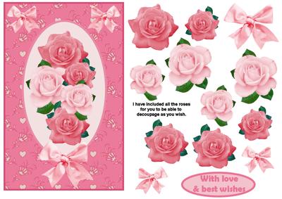 Pink Roses Decoupage Topper