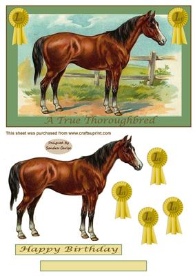 True Thoroughbred Decoupage Topper