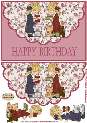 Birthday Animal Friends Scalloped Decoupage Topper