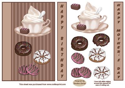 Coffee & Biscuits Decoupage Topper