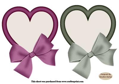 Heart Shaped 2 x card fronts