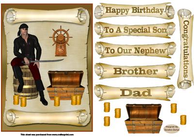 Male Decoupage Card Front