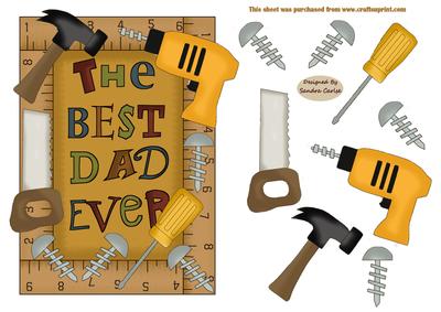 Best Dad Ever Birthday/Fathers Day Decoupage Topper