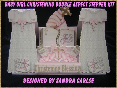 Baby Girl Christening Decoupage Stepper Card Kit