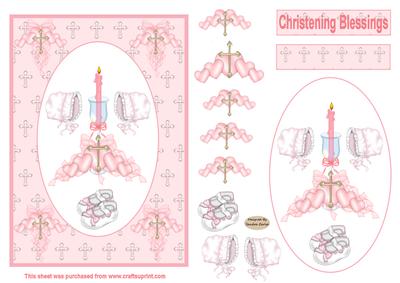 Baby Girl Christening Topper