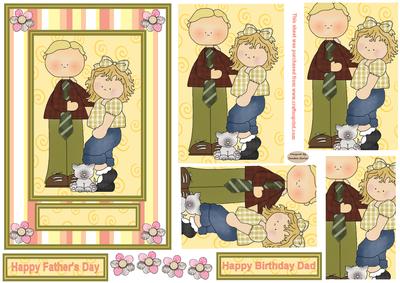 Happy Fathers Day/Birthday Decoupage Topper