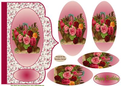 Roses in a Basket Pyramid Topper
