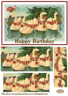 Vintage Swans Pyramid Topper
