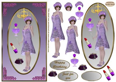 Flapper 1920s Girl Decoupage Topper