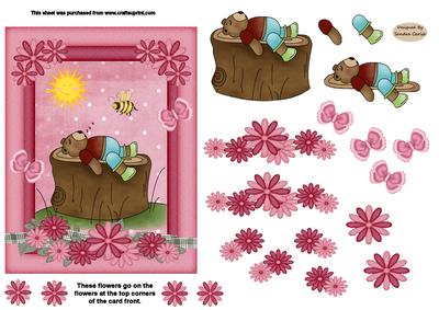 Asleep in the Sun Decoupage Topper
