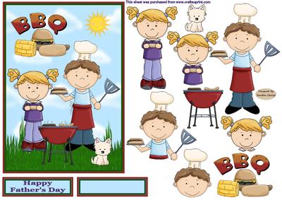 Dad at the Bbq Card Front