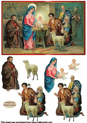Jesus is Born Christmas Decoupage