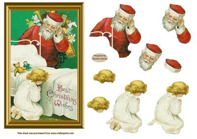 Christmas Santas Here Decoupage Topper